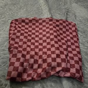 Dark Pink And Light Pink Checkered Mesh Top